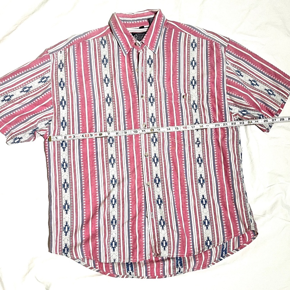 Vintage 90s Point Zero Southwestern Style Button Down Men's Shirt, Size XL - Picture 7 of 8